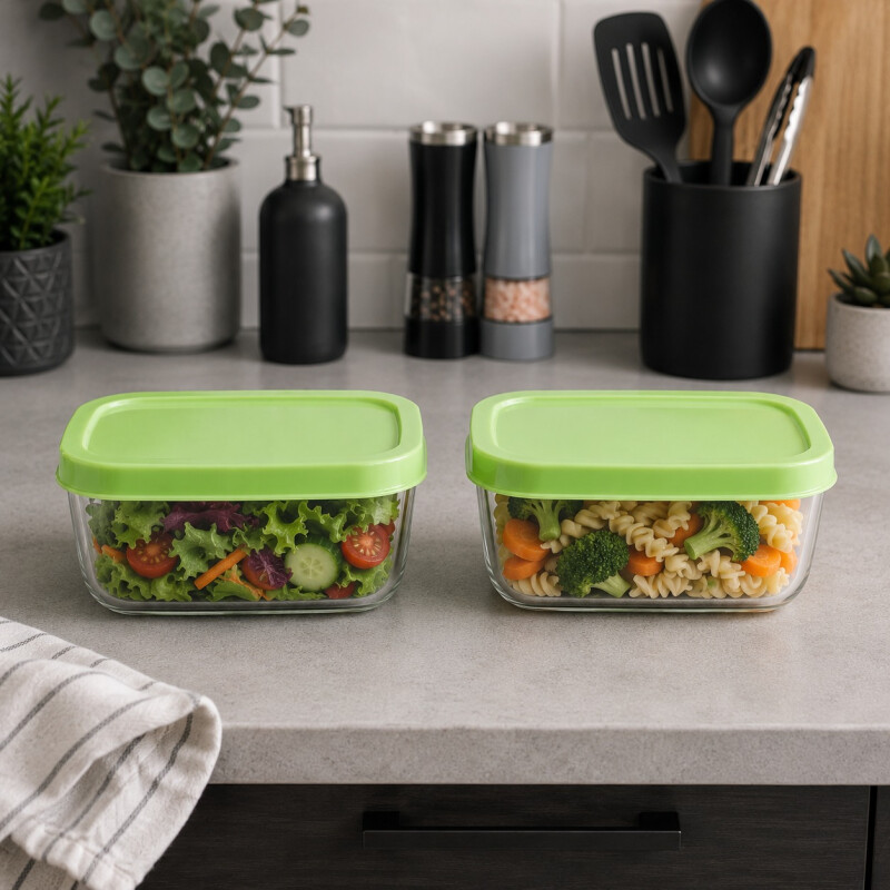 Recipientes de Vidrio con Tapa - Set x2 Recipientes de Vidrio con Tapa - Set x2
