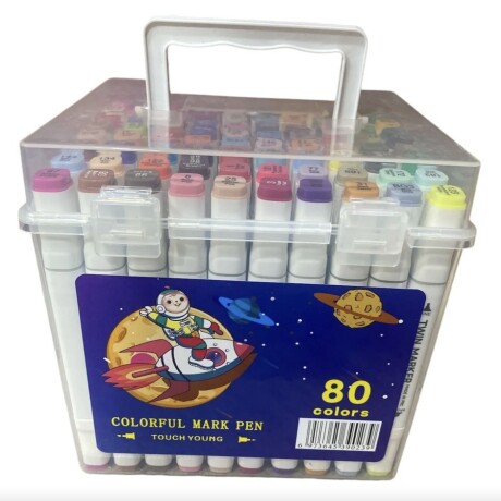 Caja X80 De Marcadores Doble Punta 250196 Universo Binario 001