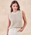 Top Calados Lurex Beige Melange