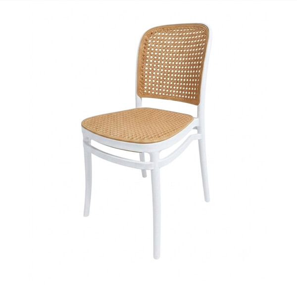 SILLA ALS VIENA- Apilable Blanca -PVC RATAN N/A