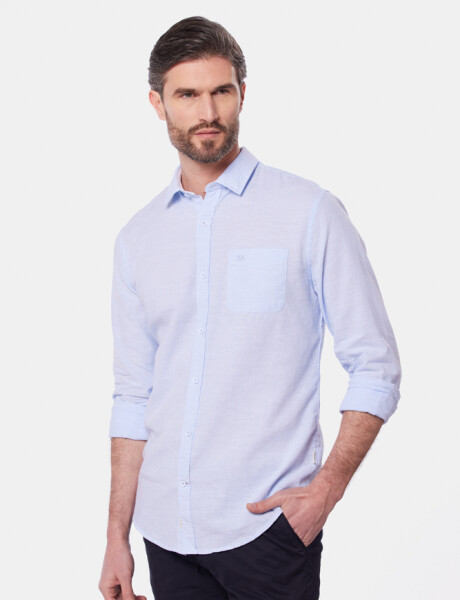 CAMISA DE LINO Celeste