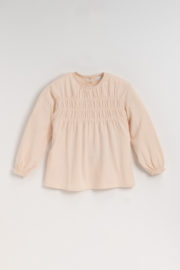 Remera manga larga corte Beige