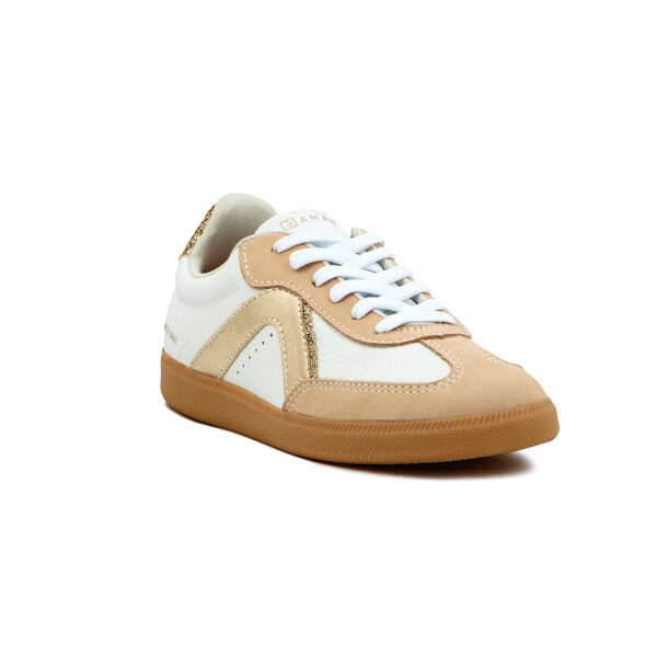 Ramarim Deportivo Con Glitter Suela Baja - Dama Almendra-oro