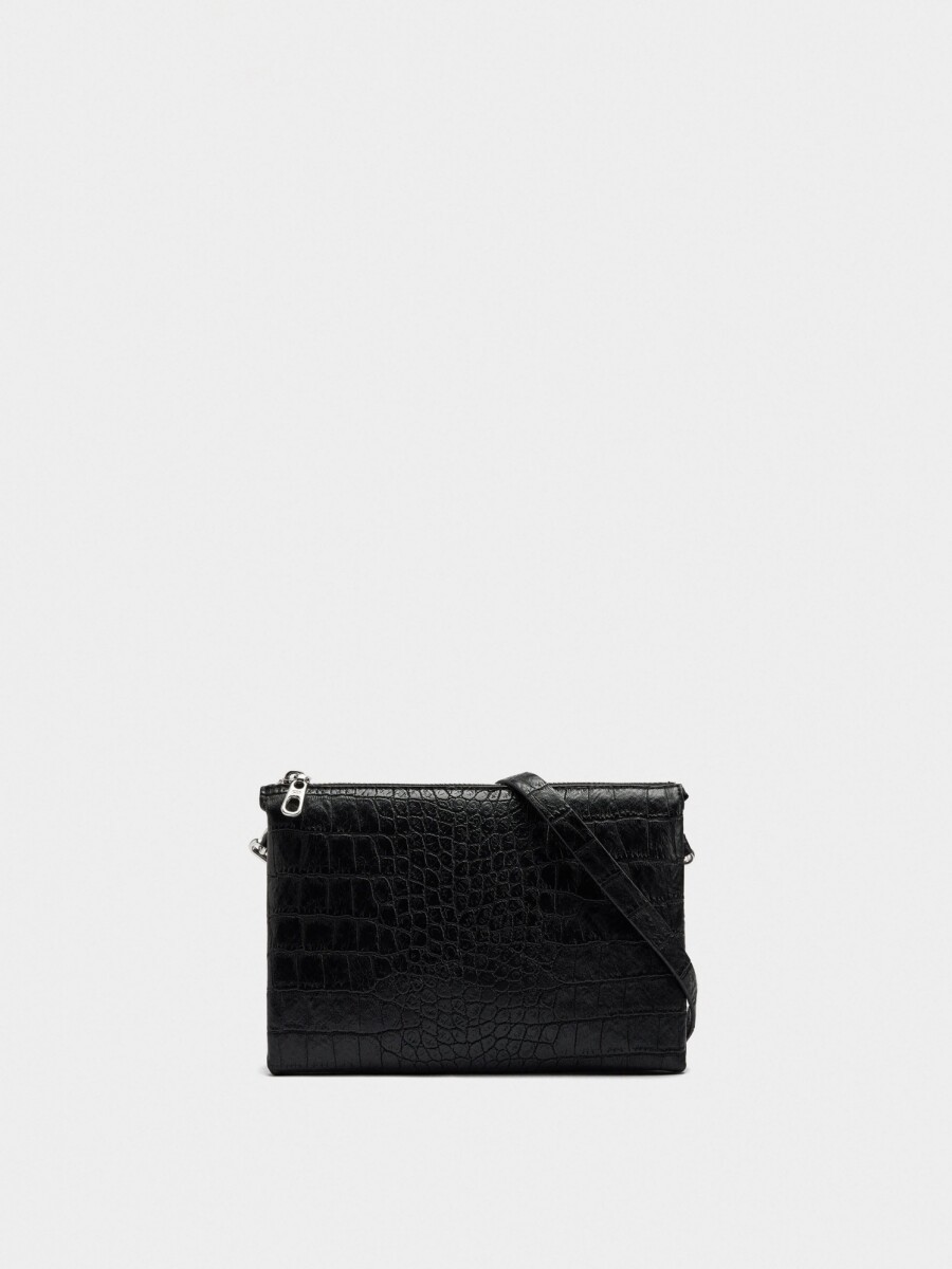 Bolso Bandolera Con Grabado Animal negro