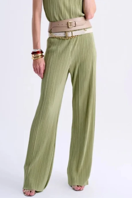 Pantalon plissado Marlene Verde