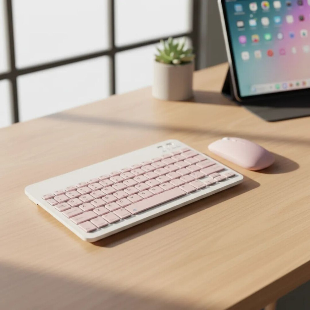 Kit Teclado + Mouse Inalámbrico ROSA