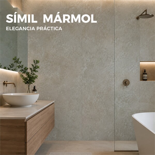 Placa PVC Símil Mármol 2,44x1,22m 3mm Resistente Pack x20 Mármol Gris 2