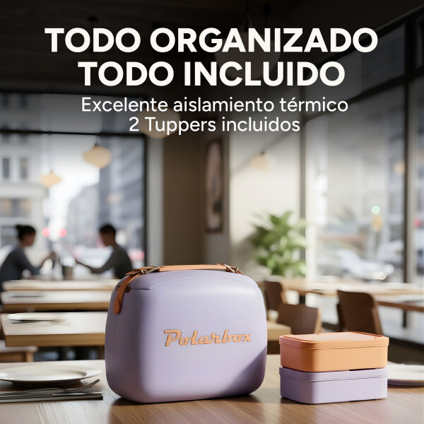 Conservadora Lunchera Térmica Pop 6L Polarbox Con 2 Tuppers Color Lila
