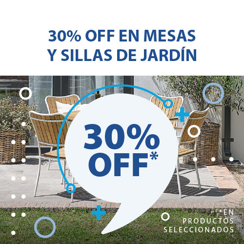 Mesas y sillas de jardín 30% OFF