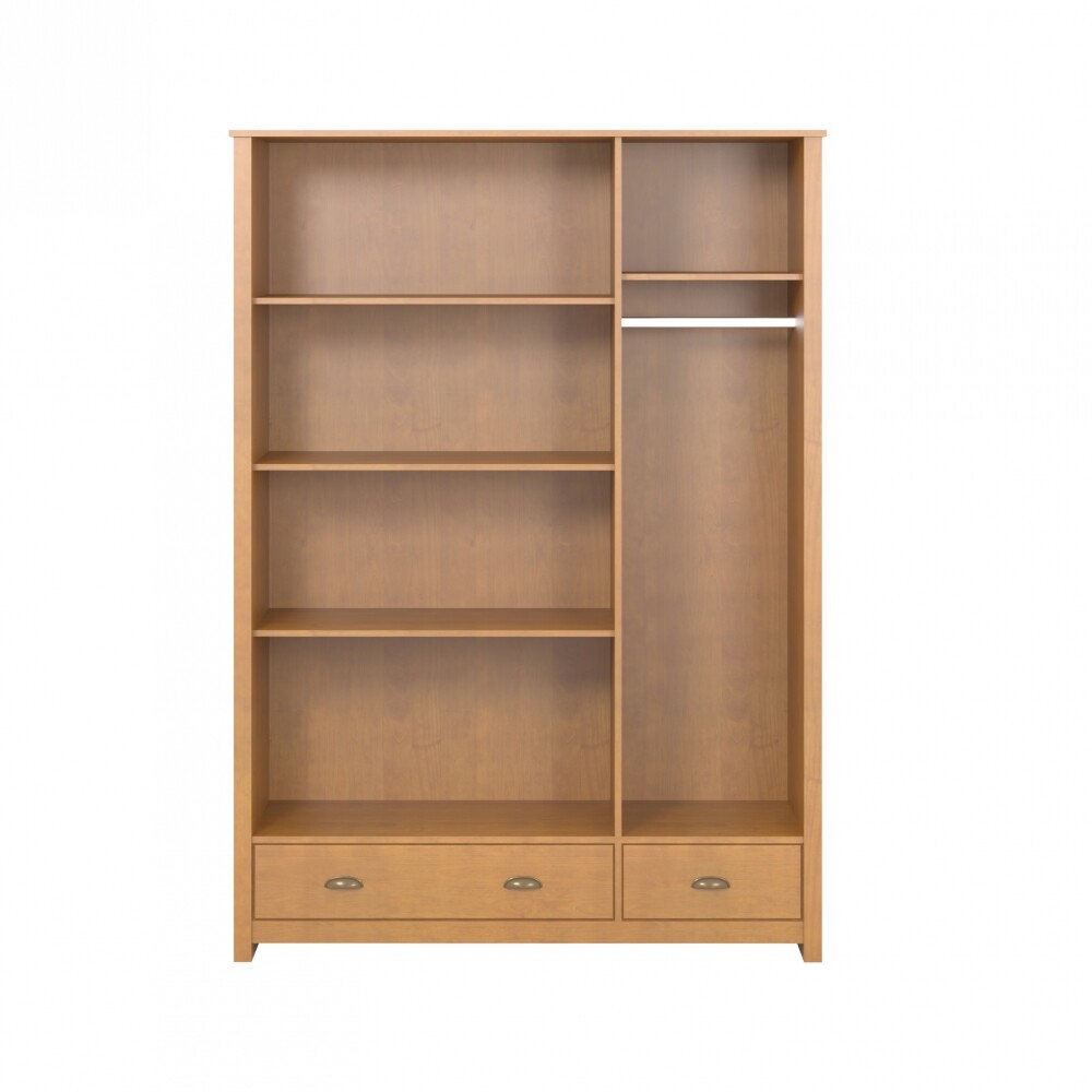 Ropero 3 puertas 2 cajones - Madera maciza - Linea Colonial Marron