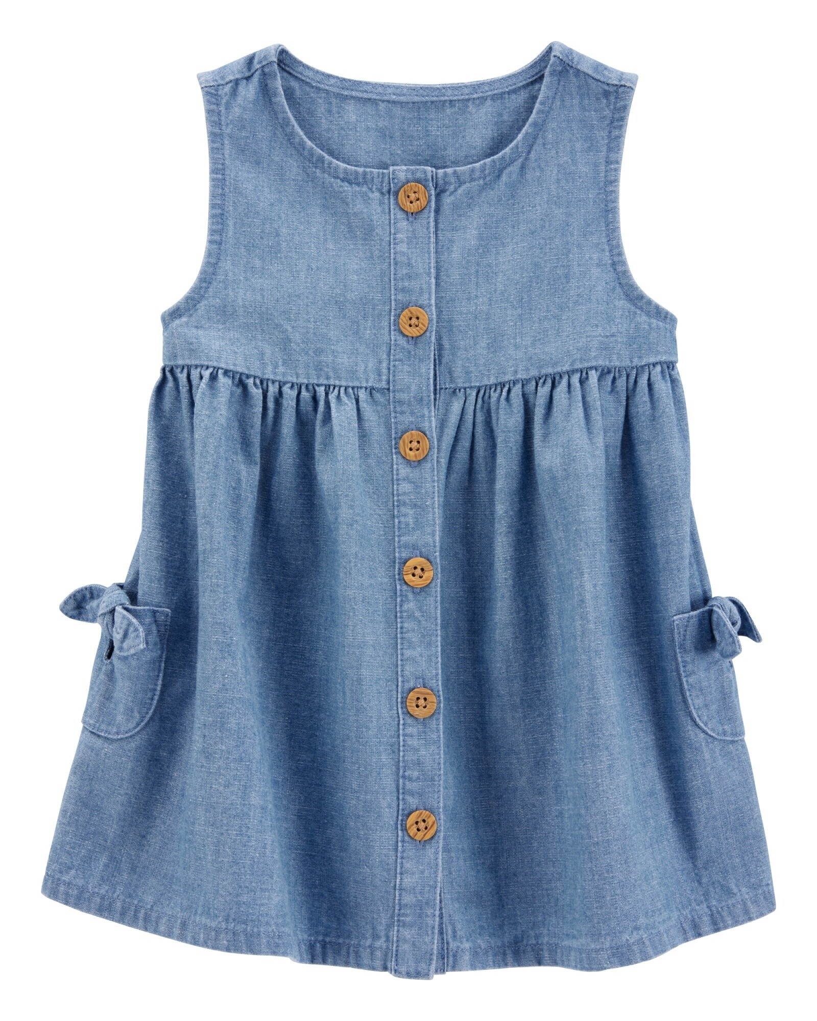 Vestido camisero de chambray Sin color