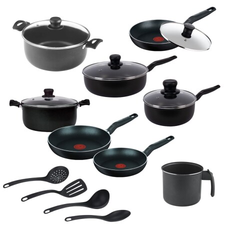 Batería de cocina Tefal 15 piezas antiadherentes. Batería de cocina Tefal 15 piezas antiadherentes.
