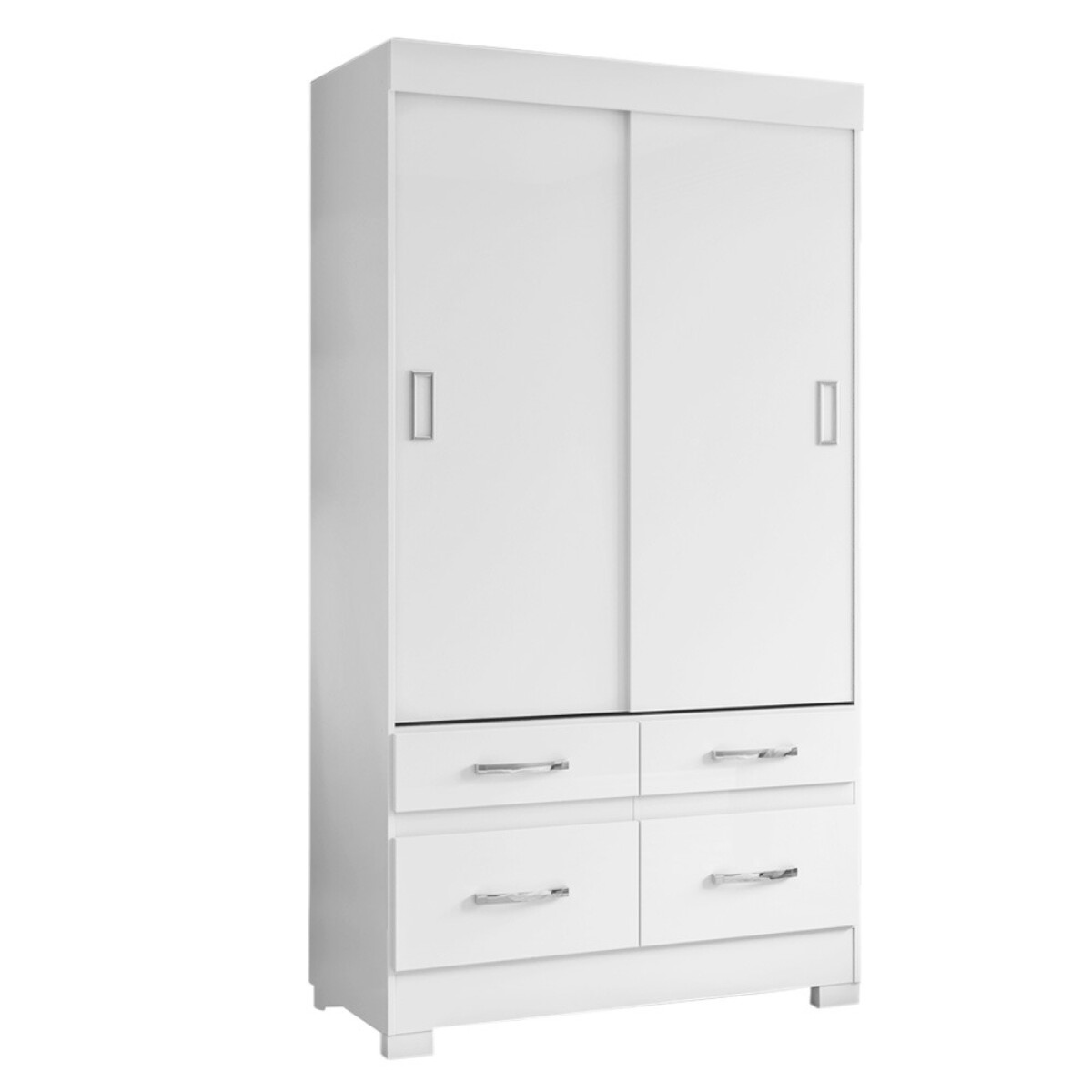 ROPERO 2 PUERTAS CORREDIZAS 4 CAJONES GUARDARROPA ARMARIO PLACARD CLOSET - BLANCO 