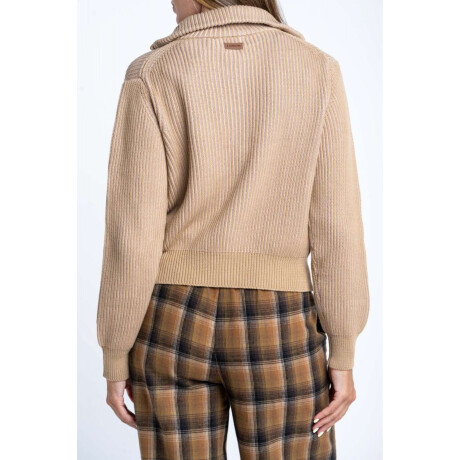 Campera Tejida Algodon Arena