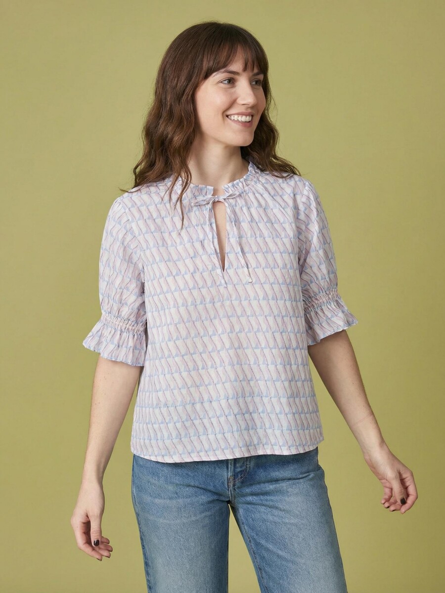 Blusa Estampado Geometrico Gris