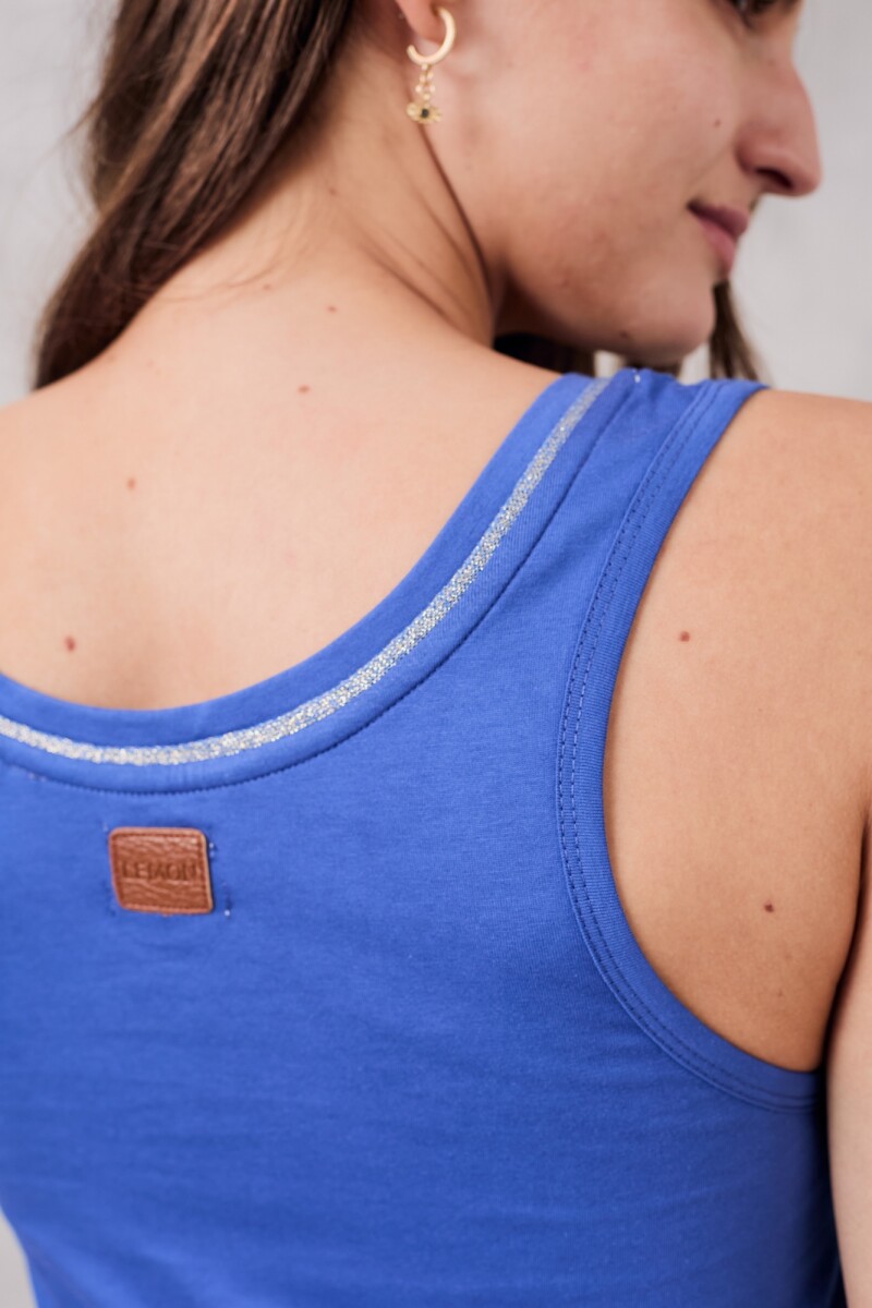 Top Cinta Metalizada Cerúleo