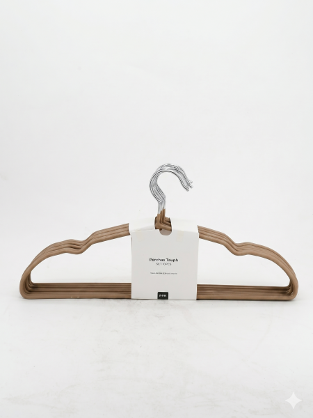 PERCHA ALAMBRE TAUPH 10PCS TAUPE