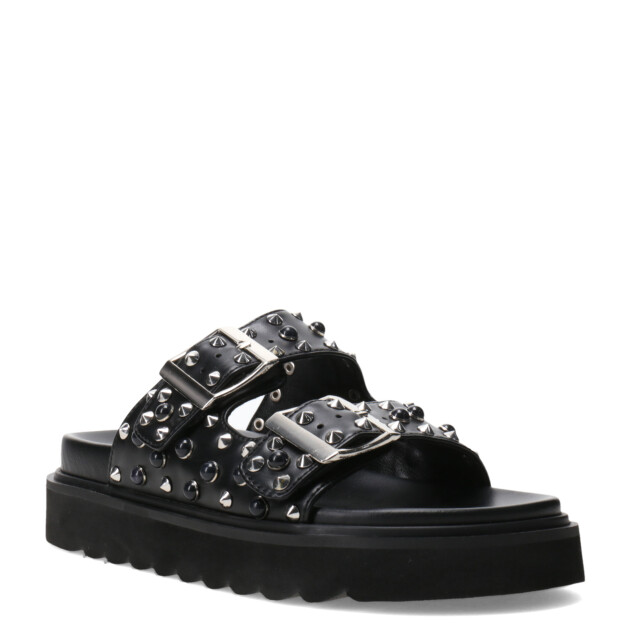 Sandalia de Mujer Miss Carol JUNOQ con hebillas y tachas Negro