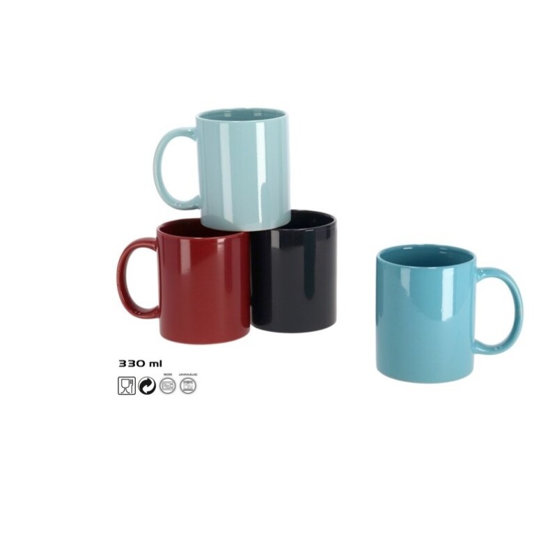 Taza de Cerámica Town 330 ml Unicolor – Colores Surtidos GE TAZA TOWN 330 ML UNICOLOR SURTIDO