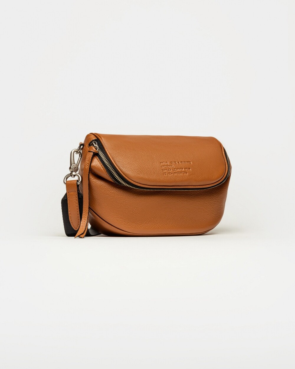 Bandolera Soft en cuero graneado Marron