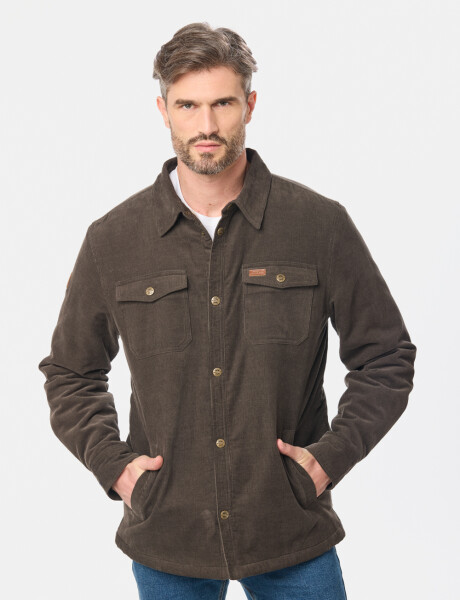 CAMPERA DE PANA Y CORDERITO Verde