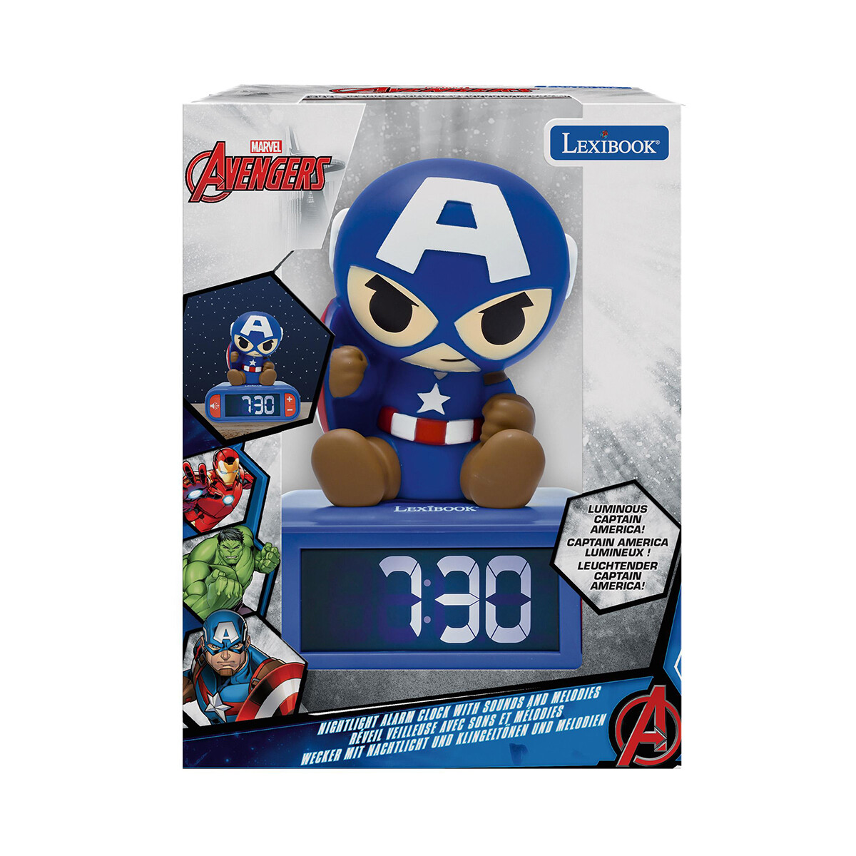Reloj Despertador Digital 3D Lexibook - Capitán América 