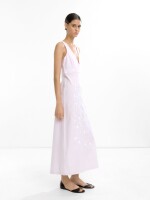 Vestido De Algodón Con Bordados violeta