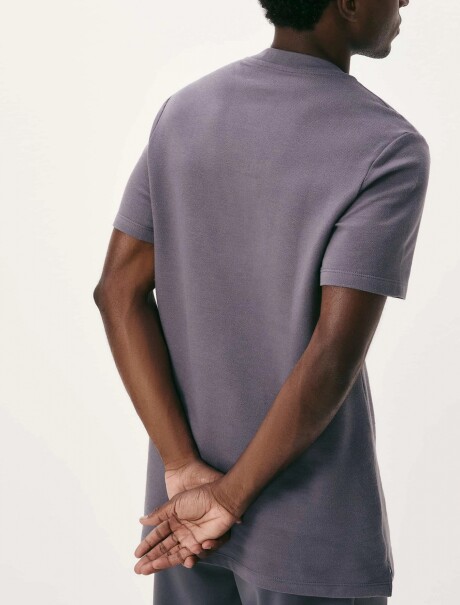 CAMISETA DE CUELLO CON TEXTURA AZUL