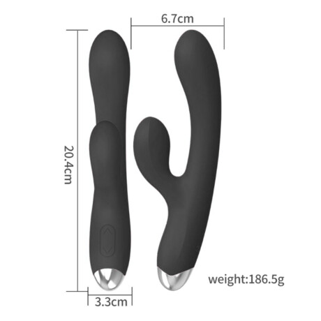 Vibrador Rabbit Doble Estimulo Recargable Usb Negro