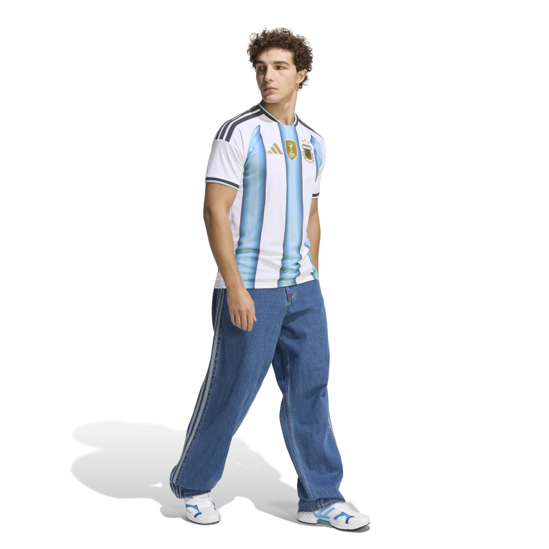 Camisetas Adidas Argentina Afa Home Masculino Blanco - Celeste