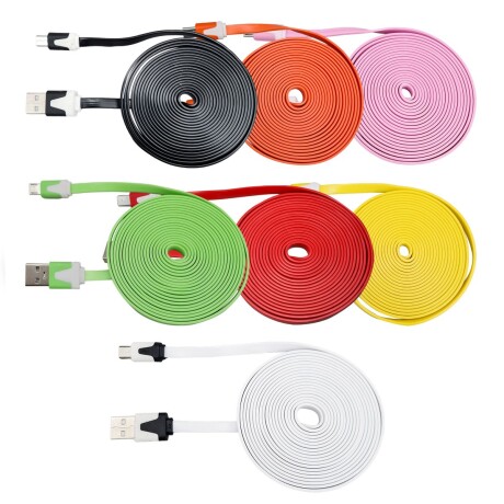 Cable Micro USB Chato de 3M Varios Colores 001