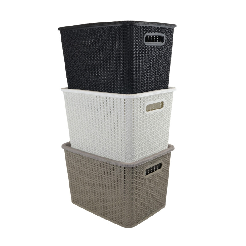 Caja organizadora simil ratán 5L BLANCO