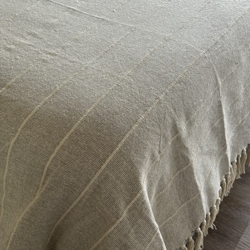 Manta para sillón y cama algodón Rayas Greige 230 x 250 cm