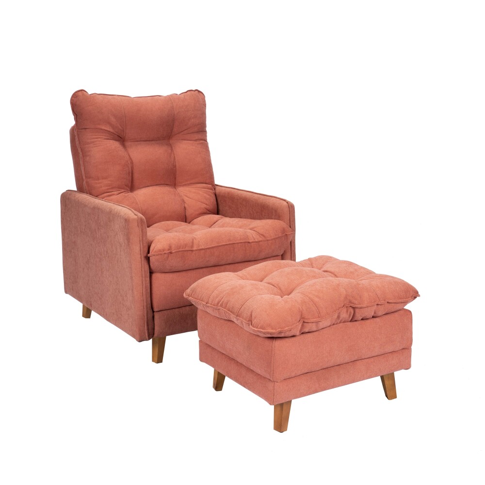 Butaca Reclinable 1 Cuerpo + Puff Living - Montreal Terracota