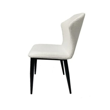 Silla de Comedor Tapizada Bouclé con Patas Metálicas Silla de Comedor Tapizada Bouclé con Patas Metálicas