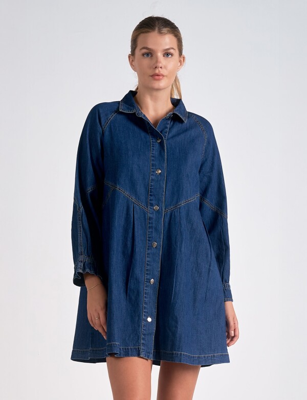 Vestido Denim Boton Metal JEAN