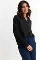 Blusa manga ranglán NEGRO