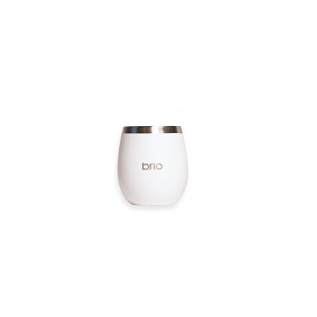 Mate Brio de Acero Inoxidable con Tapa BLANCO