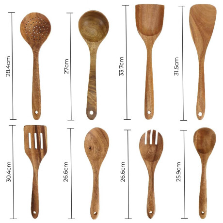 Set Utensilios Cocina Madera X9 Cucharones Calidad Set Utensilios Cocina Madera X9 Cucharones Calidad