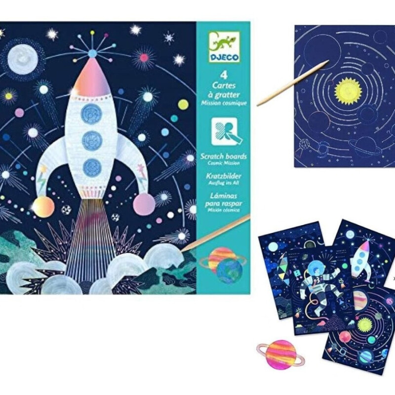 Láminas para Raspar Infantil Cosmos Djeco Láminas para Raspar Infantil Cosmos Djeco