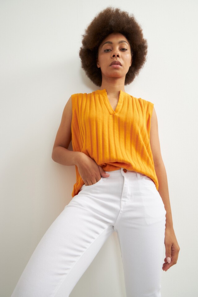 Pantalón slim Janis blanco