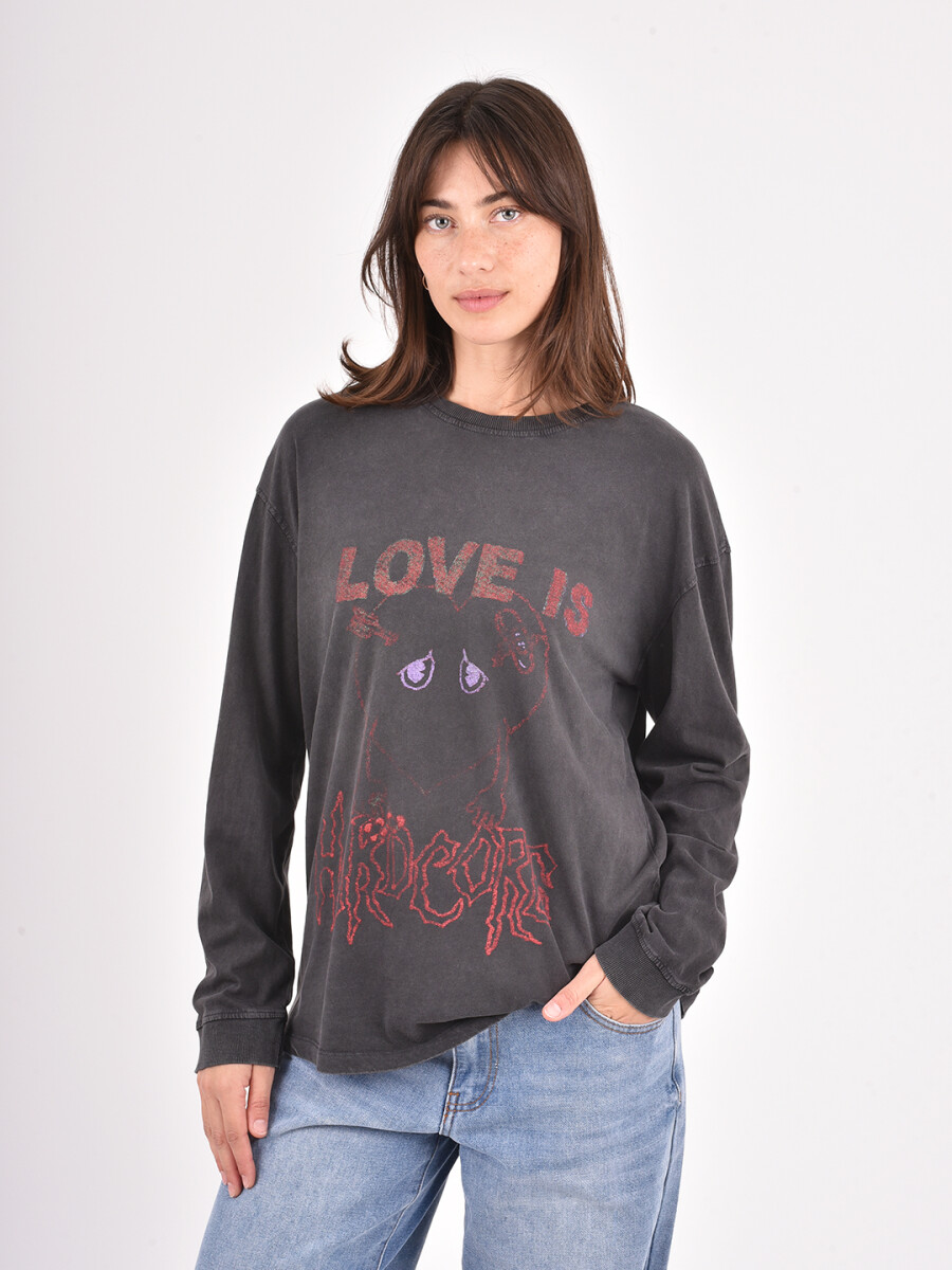 REMERA QUELLA - GRIS OSCURO 