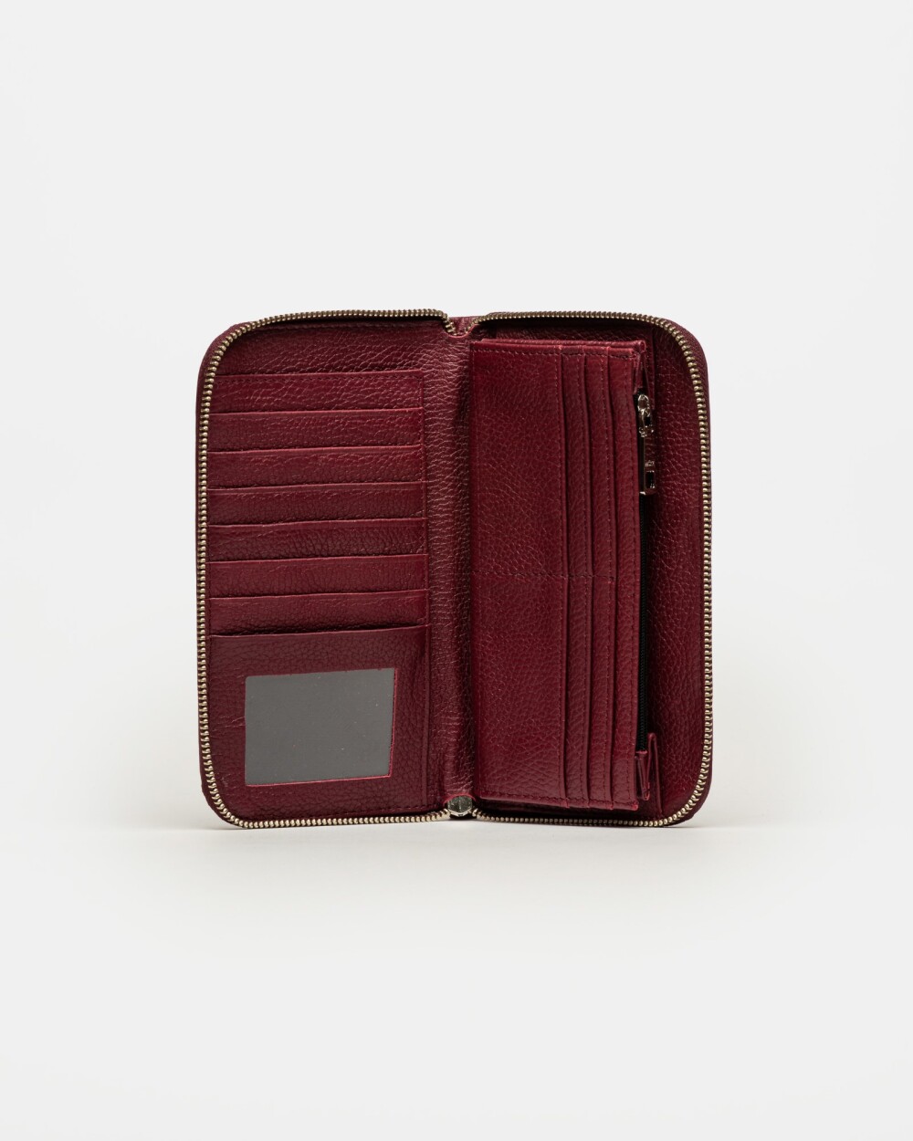 Billetera P&P En Cuero Graneado Bordeaux