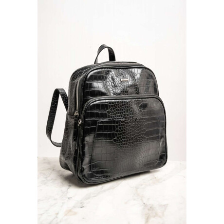 Mochila Midi Croco Negro