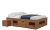 Cama Madera Maciza - 4 Cajones - Queen - Linea charme Amendoa