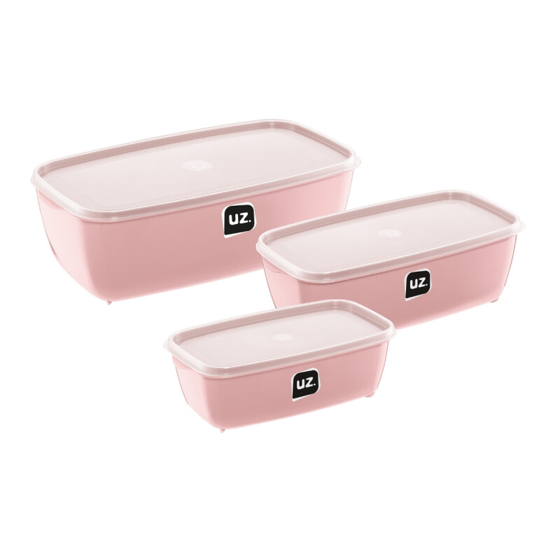 Kit x3 potes rectangulares ROSA
