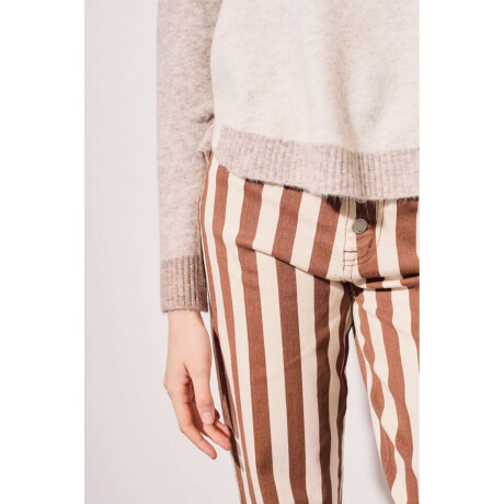 Sweater Color Block Beige Melange