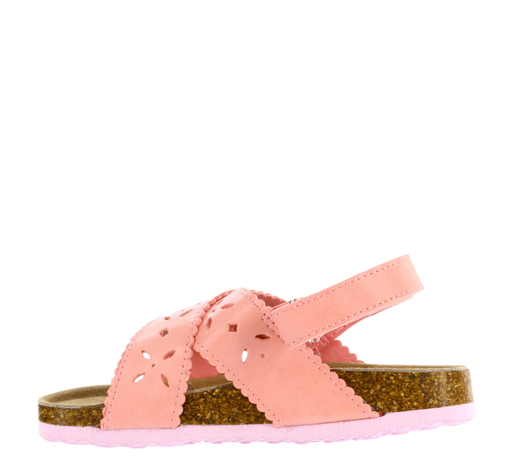 Sandalia CROPS con diseño calado y velcro Pink
