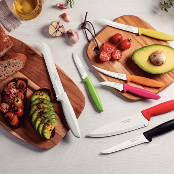 Juego de 7 cuchillos con mango de colores "Plenus" -TRAMONTINA TN9708