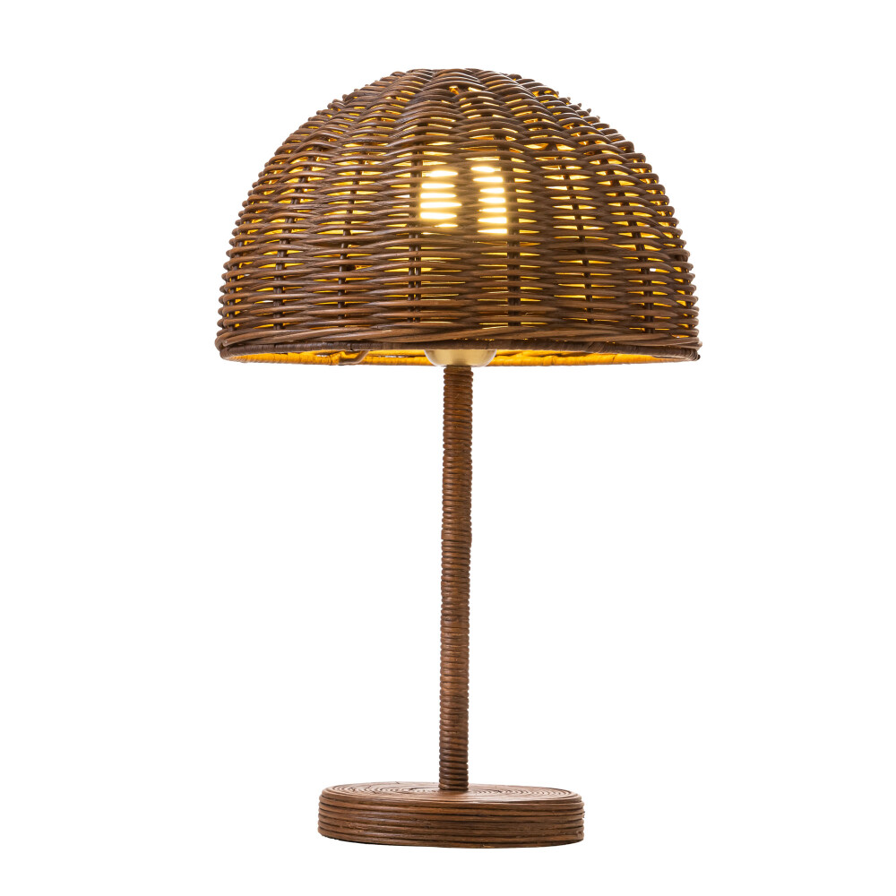 LÁMPARA DE MESA DOME, MARRÓN MIMBRE RX76GDBGDB